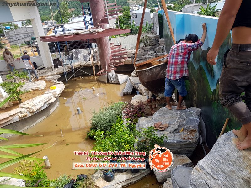 Mẫu thi công hồ cá Koi đẹp cho căn hộ ở khu đô thị Hà Quang ở Nha Trang